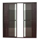 Porta de Alumínio Balcão 210x240cm 6 Folhas com Vidro Liso Corten Super Brimak