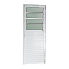 Porta de Alumínio Basculante 210x80cm com Vidro Boreal Linha 25 Brimak Abertura Esquerda