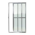 Porta de Alumínio de Correr 210x120cm 2 Folhas com Vidro Liso e Anodizado Brilhante Super Brimak