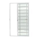 Porta de Alumínio de Correr 210x150cm 2 Folhas com Travessa e Vidro Liso Super Brimak Branco