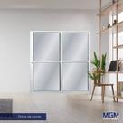 Porta de Alumínio de Correr 210x160cm 2 Folhas 1 Fixa com Vidro Liso Temperado MGM Branco
