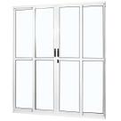 Porta de Aluminio de Correr 210x160cm 4 Folhas 2 Fixas com Vidro Liso Temperado MGM