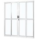Porta de Aluminio de Correr 210x160cm 4 Folhas 2 Fixas com Vidro Liso Temperado MGM Porta de Aluminio de Correr 210x160cm 4 Folhas 2 Fixas com Vidro Liso Temperado MGM