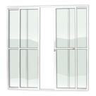 Porta de Alumínio de Correr 210x200cm 4 Folhas com Vidro Liso Super Brilhante Brimak Branco