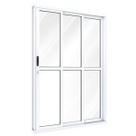 Porta de Aluminío de Correr 213x150cm 3 Folhas com Divisão e Vidro Riobras Branco Ullian Esquadrias Metálicas Porta de Aluminío de Correr 213x150cm 3 Folhas com Divisão e Vidro Riobras Branco Ullian Esquadrias Metálicas
