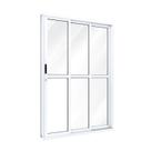 Porta de Aluminío de Correr 213x150cm 3 Folhas com Divisão e Vidro Riobras Porta de Aluminío de Correr 213x150cm 3 Folhas com Divisão e Vidro Riobras