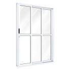 Porta de Aluminío de Correr 213x150cm 3 Folhas com Divisão e Vidro Riobras Porta de Aluminío de Correr 213x150cm 3 Folhas com Divisão e Vidro Riobras