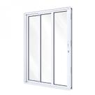 Porta de Alumínio de Correr 215x150cm 3 Folhas com Vidro Lucasa Alumínio