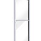 Porta de Alumínio de Giro de Vidro com Travessa 215x85cm Lucasa Ideale Abertura Esquerda
