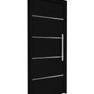 Porta de Alumínio de Giro Lambri 215x95cm com Friso e Puxador de 60cm Lucasa Ideale Preto Porta de Alumínio de Giro Lambri 215x95cm com Friso e Puxador de 60cm Lucasa Ideale Preto