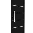 Porta de Alumínio de Giro Lambri com Friso Puxador 60cm 215x89cm Abertura Direita Riobras Aluminio