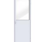 Porta de Alumínio de Giro Mista com Lambri e Vidro 215x85cm Lucasa Ideale Abertura Esquerda