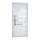 Porta de Alumínio Lambri 210x80cm com Friso e Puxador Super Brimak Abertura Esquerda Porta de Alumínio Lambri 210x80cm com Friso e Puxador Super Brimak Abertura Esquerda