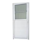 Porta de Alumínio Lambri 210x86cm com Grade e Vidro Mine Boreal Super Brimak Abertura Direita