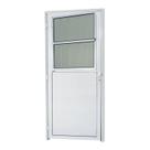 Porta de Alumínio Lambri 210x86cm com Grade e Vidro Mine Boreal Super Brimak Abertura Direita