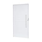Porta de Alumínio Lambri 210x90cm Batente 4cm Cristal Branca Ramassol Abertura Esquerda