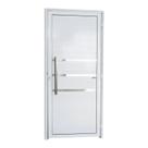 Porta de Alumínio Lambri 210x90cm com Friso e Puxador Super Brimak Abertura Esquerda Porta de Alumínio Lambri 210x90cm com Friso e Puxador Super Brimak Abertura Esquerda