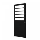 Porta de Alumínio Lambri 215x85cm com Travessa e Vidro Mini Boreal Lucasa Alumínios Abertura Direita