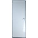 Porta De Alumínio Lambril 2,10 X 0,80 Esquerda Linha All Soft Cor Branco