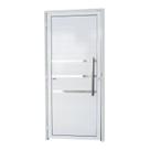 Porta de Alumínio Lambril 210x100cm com Friso e Puxador Super Brimak Abertura Direita Porta de Alumínio Lambril 210x100cm com Friso e Puxador Super Brimak Abertura Direita