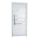 Porta de Alumínio Lambril 210x100cm com Friso e Puxador Super Brimak Abertura Esquerda Porta de Alumínio Lambril 210x100cm com Friso e Puxador Super Brimak Abertura Esquerda