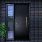 Porta de Aluminio Lambril 210x100cm com Puxador Super Brimak Abertura Direita
