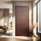 Porta de Aluminio Lambril 210x90cm com Puxador Super Abertura Direita