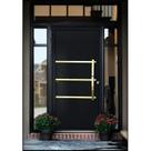 Porta de Aluminio Lambril 210x90cm com Puxador Super Evolution Brimak Abertura Esquerda