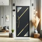 Porta de Aluminio Lambril 210x90cm com Puxador Super Oasis Brimak Abertura Esquerda