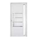 Porta de Alumínio Lambril Branco com Puxador, Friso e Vidro Linha 30 - DC Porta de Alumínio Lambril Branco com Puxador, Friso e Vidro Linha 30 - DC