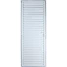 Porta De Alumínio Palheta 2,10 X 0,70 Esquerda Linha All Modular Cor Branco