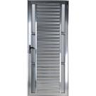 Porta De Alumínio Palheta Com Visor Duplo 2,10 X 1,00 Direita Linha All Soft Cor Brilhante