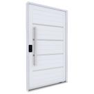 Porta de Alumínio Pivotante com Friso Puxador Fechadura Digital 225cm x 130cm Lucasa Eccellente Branco Porta de Alumínio Pivotante com Friso Puxador Fechadura Digital 225cm x 130cm Lucasa Eccellente Branco
