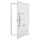 Porta de Alumínio Pivotante Lambri 210x100cm com Puxador Evolution Super Brimak Abertura Esquerda