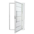 Porta de Alumínio Pivotante Lambri 210x120cm com Puxador Miraggio Super Brimak Abertura Esquerda