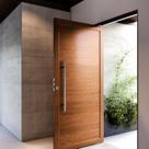 Porta de Alumínio Pivotante Lambri 215x105cm com Puxador de 80cm Lucasa Ideale Abertura Direita