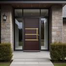 Porta de Aluminio Pivotante Lambril 210x120cm com Puxador Super Evolution Brimak Abertura Esquerda