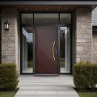 Porta de Aluminio Pivotante Lambril 210x120cm com Puxador Super Savana Brimak Abertura Esquerda