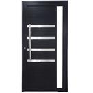 Porta de Alumínio Pivotante Preto Com Puxador, Friso e Visor Linha 30 - DC