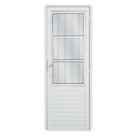 Porta de Alumínio Postico 210x90cm com 3 Vidros Lisos Linha Solida Mgm Abertura Direita
