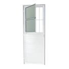 Porta de Alumínio Postigo 210x80cm com Grade e Vidro Boreal Linha 25 Brimak Abertura Direita