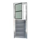 Porta de Alumínio Postigo 210x80cm com Vidro Boreal Anodizado Super Brilhante Brimak Porta de Alumínio Postigo 210x80cm com Vidro Boreal Anodizado Super Brilhante Brimak