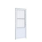Porta de Alumínio Postigo 215x85cm com Grade Tubular Riobras Aluminíos Branco