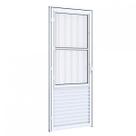 Porta de Alumínio Postigo 215x85cm com Grade Tubular Riobras Aluminíos Branco