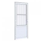 Porta de Alumínio Postigo 215x85cm com Grade Tubular Riobras Aluminíos Porta de Alumínio Postigo 215x85cm com Grade Tubular Riobras Aluminíos