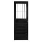Porta de Alumínio Preto de Entrada Social CMC Modular - Lado Esquerdo - 2.10 (A) x 0.90 (L)