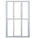 Porta de Alumínio Sacada 3 Folhas Branca Linha 25 Com Fechadura - DC Porta de Alumínio Sacada 3 Folhas Branca Linha 25 Com Fechadura - DC
