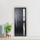 Porta de Aluminio Seteira 210x100cm Linha Premium Lux-esquadrias Abertura Esquerda