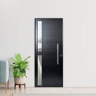 Porta de Aluminio Seteira 210x90cm Linha Premium Lux-esquadrias Abertura Direita