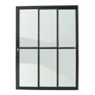 Porta de Correr 3 Folhas 1/3 Super Vidro Liso 210cm x 120cm Brimak Preto Porta de Correr 3 Folhas 1/3 Super Vidro Liso 210cm x 120cm Brimak Preto